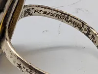 Vintage sølvring med oval rav-cameo