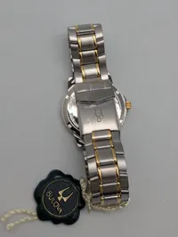 Bulova herreur i tofarvet rustfrit stål med hvid urskive