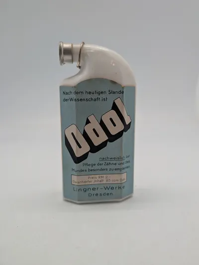 WW2 Odol Mouthwash Porcelain Bottle, Lingner-Werke Dresden