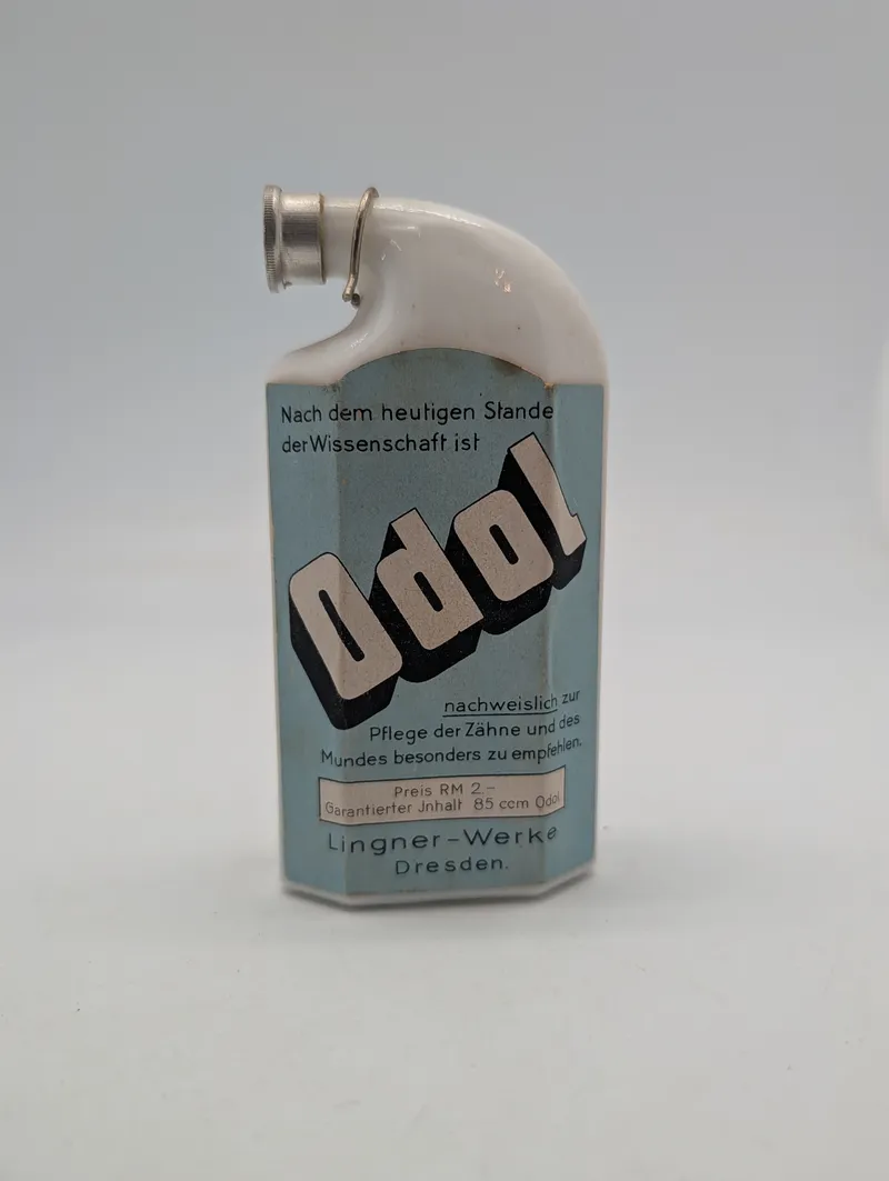 WW2 Odol Mouthwash Porcelain Bottle, Lingner-Werke Dresden