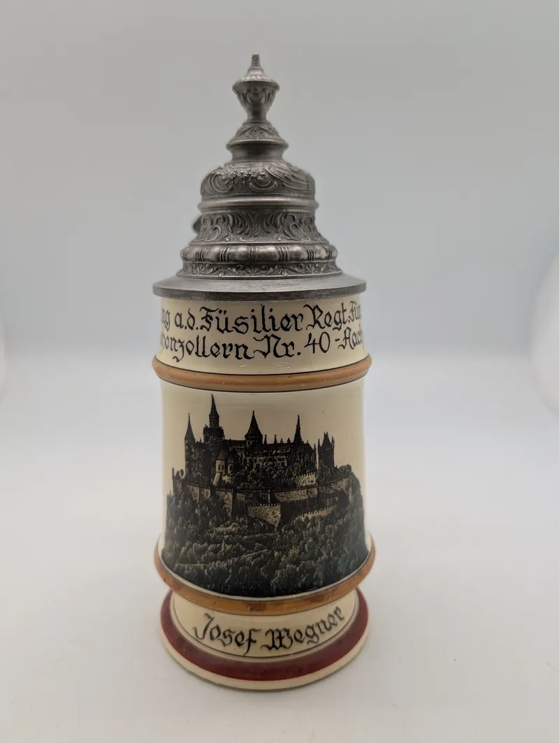 German Military Reservist Beer Stein Füsilier Regt. Fürst Karl Anton Nr. 40