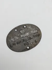 Tysk WWII Erkennungsmarke, 2./SS-Ski-Jäger-Bataillon Norge, original ? 
