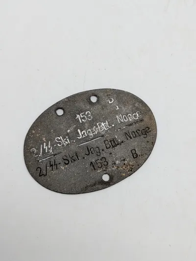 Tysk WWII Erkennungsmarke, 2./SS-Ski-Jäger-Bataillon Norge, original ? 