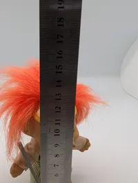Vintage Russ Berrie Golfer Troll Doll with Orange Hair and Club