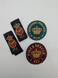 KLV Airport Police og Fire & Rescue Uniformsmærker og Epauletter