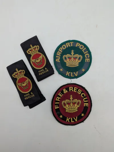 KLV Airport Police og Fire & Rescue Uniformsmærker og Epauletter