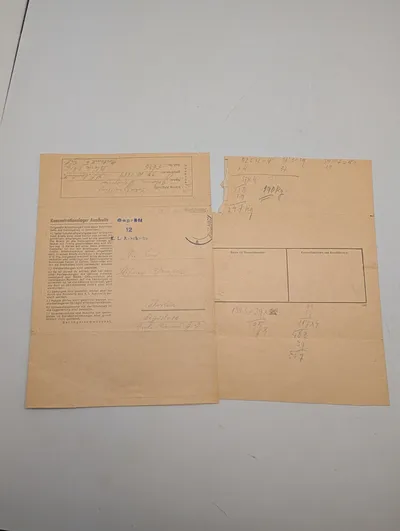 Koncentrationslejr Auschwitz brevpapir og kuvert fra fange Johann Dziubek