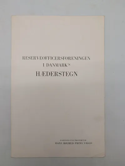 Reserveofficersforeningen i Danmark's Hæderstegn, dokument