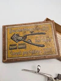 Antique German Manual Hair Clipper with Original Box and Accessories