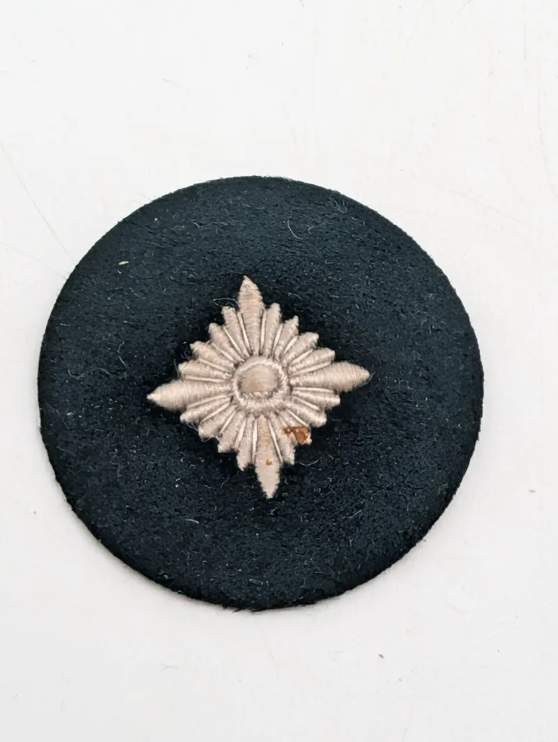 Tysk broderet rangstjerne på sort uldbund WW2 