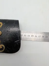 Preussisk militær læderpatrontaske med kongeligt monogram og krone