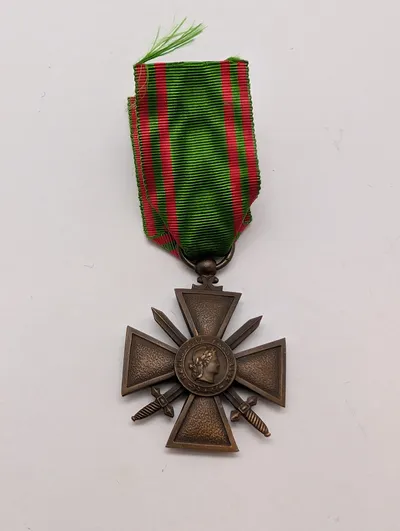 Fransk Croix de Guerre 1914-1917 Krigskors med Originalt Bånd