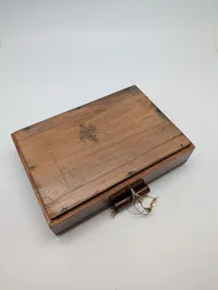 Vintage Burl Wood and Zebrawood Inlaid Jewelry Box with Key