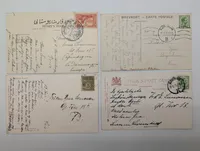 Set of Four Vintage European Illustrated Postcards