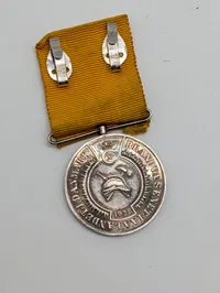 Danish Fire  Silver 25 Years Long Service Medal with Yellow Ribbon