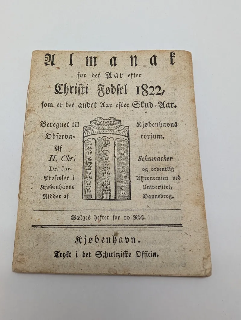 Almanak for det Aar efter Christi Fødsel 1822 af H. Chr. Schumacher