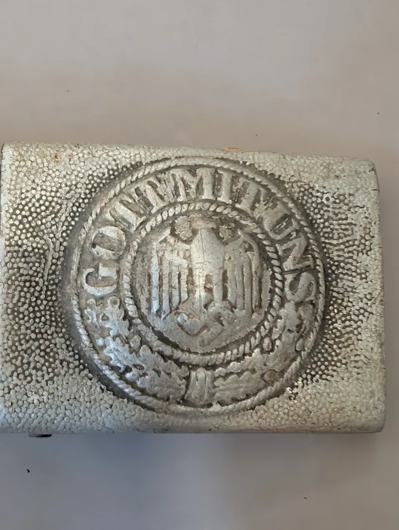 Tysk Wehrmacht Bæltespænde med Lædertunge fra H. Arld, Nürnberg