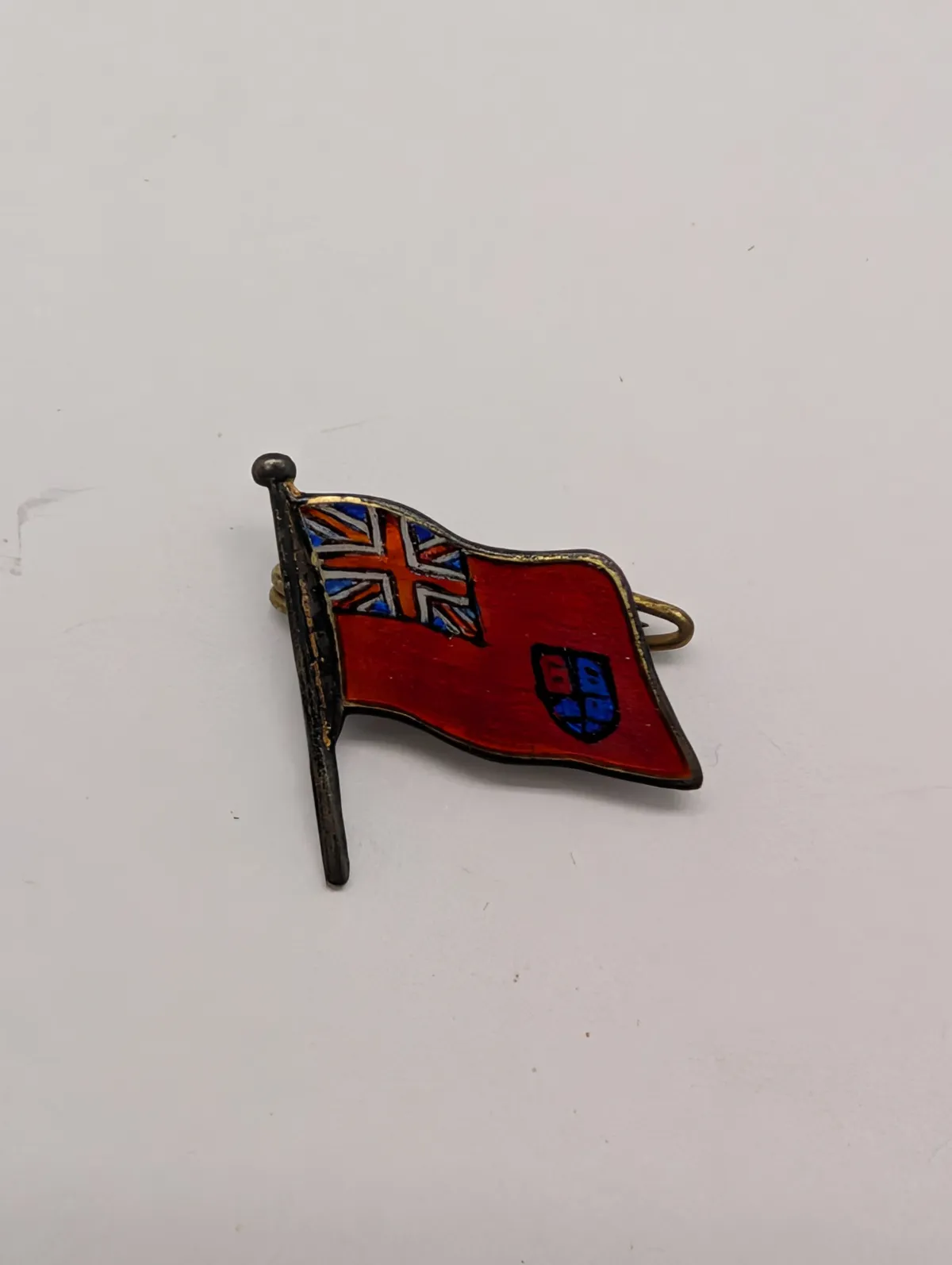 Vintage Enamel British Red Ensign Flag Brooch WW2