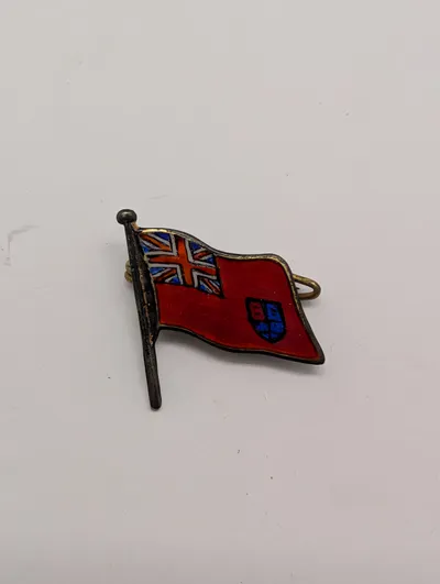 Vintage Enamel British Red Ensign Flag Brooch WW2