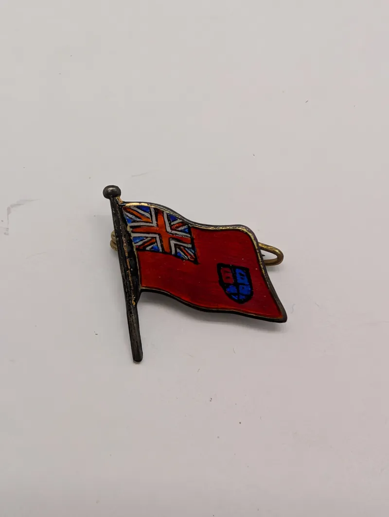 Vintage Enamel British Red Ensign Flag Brooch WW2