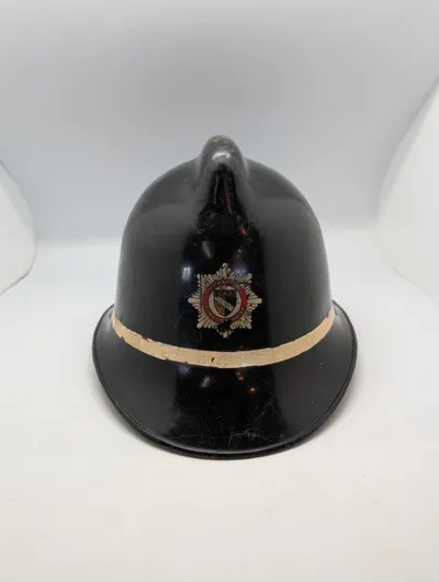 Vintage Norfolk Fire Service Brandhjelm i Sort Komposit