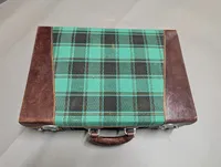 Vintage Mid-Century Picnic Set in Fitted Suitcase with Red Melamine Tableware