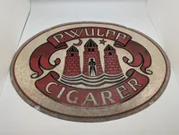 P. Wulff Cigarer ovalt skilt med byvåben