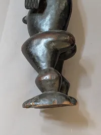 Hand-Carved African Baule Male Ancestor Figure in Dark Hardwood