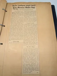 WWII Danish Occupation Scrapbook Page with Political Ephemera