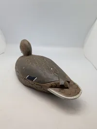 Vintage Hand-Carved and Painted Wooden Hen Mallard Duck Decoy