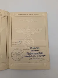 WWII German Third Reich Arbeitsbuch (Work Book) for Wilhelm Friedrich Schüpp