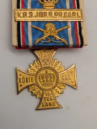 Bayersk Militær Fortjenstkors med K.B.3.INF.R.PR.CARL Spænde