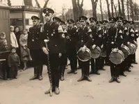 Original Tysk SS Tamburstav med Messinghoved og Snoet Snor