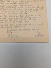 Tysk besættelsesdokument fra Ostdeutsche Baustoffwerke, Bielitz 1944