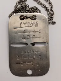 Vintage Danish Military Dog Tag Fra Den Danske Brigade i Sverige WW2