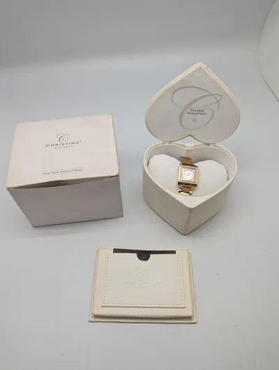 Christina London Swiss Made Diamond Dameur i Guldtonet Stål