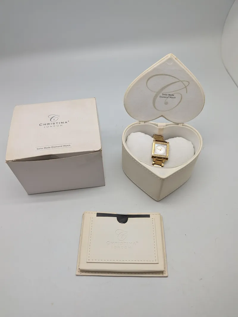 Christina London Swiss Made Diamond Dameur i Guldtonet Stål