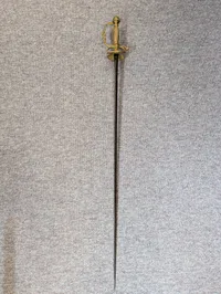 Antique 18th Century Style Brass Hilt Smallsword with Ornate Figural Guard
