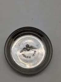 Dansk Sølvplet Bakke med Marine flyver Emblem, Julen 1939