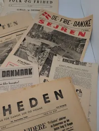 Samling af danske illegale modstandsblade fra 2. verdenskrig