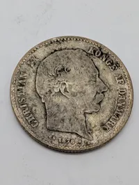 Danmark 1 Krone 1876 Christian IX sølvmønt
