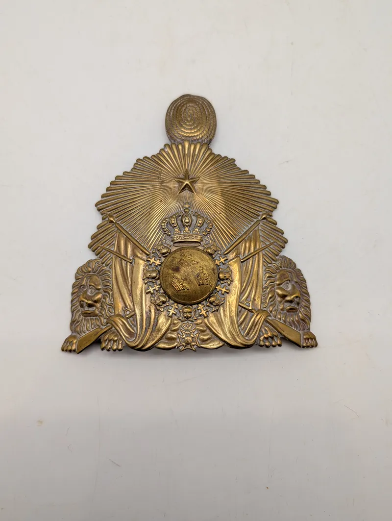 Svensk militær hjelmplade m/1845-1859 for officerer