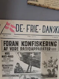 Samling af danske modstandsaviser og illegale blade fra 2. verdenskrig