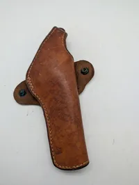 Vintage Brun Læderpistolhylster med Trykknapper