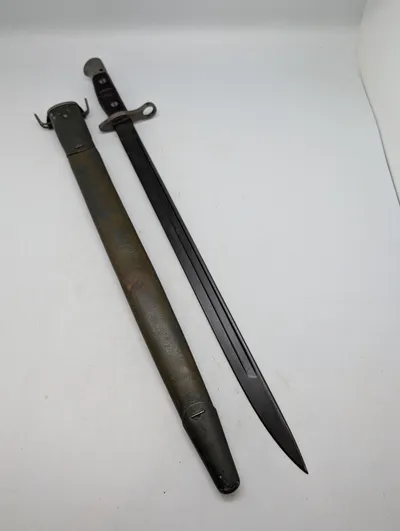 Amerikansk M1917 Bajonet med M1917 Læderskede