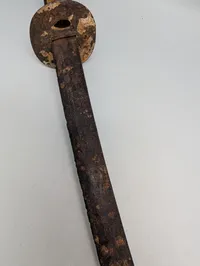 Antik japansk Wakizashi med tsuba og trægreb, Jordfund fra Okinawa 