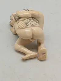 Antik JAPANESE HAND CARVED EROTIC NETSUKE FIGURES EDO / MEIJI PERIODE
