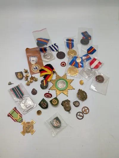 Collection of European Military and Commemorative Medals and Badges