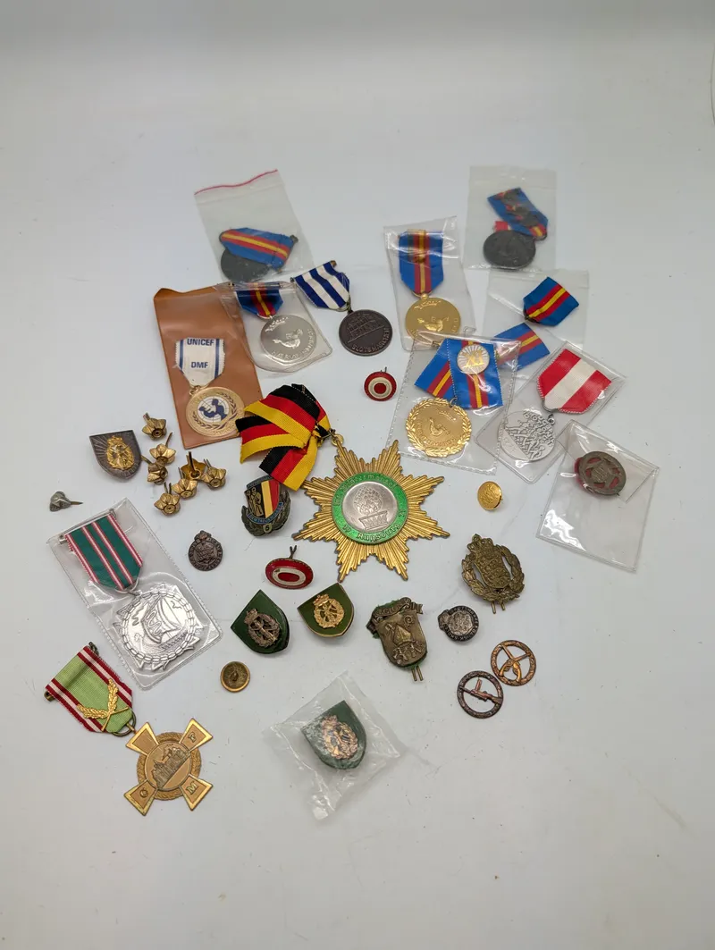 Collection of European Military and Commemorative Medals and Badges