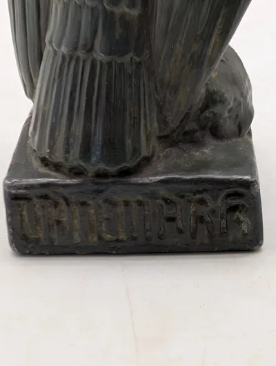 Tysk WHW Ørnestatuette fra 1938-39 med AO-mærke  (Auslaationnds-Organis).'DÄNEMARK'  